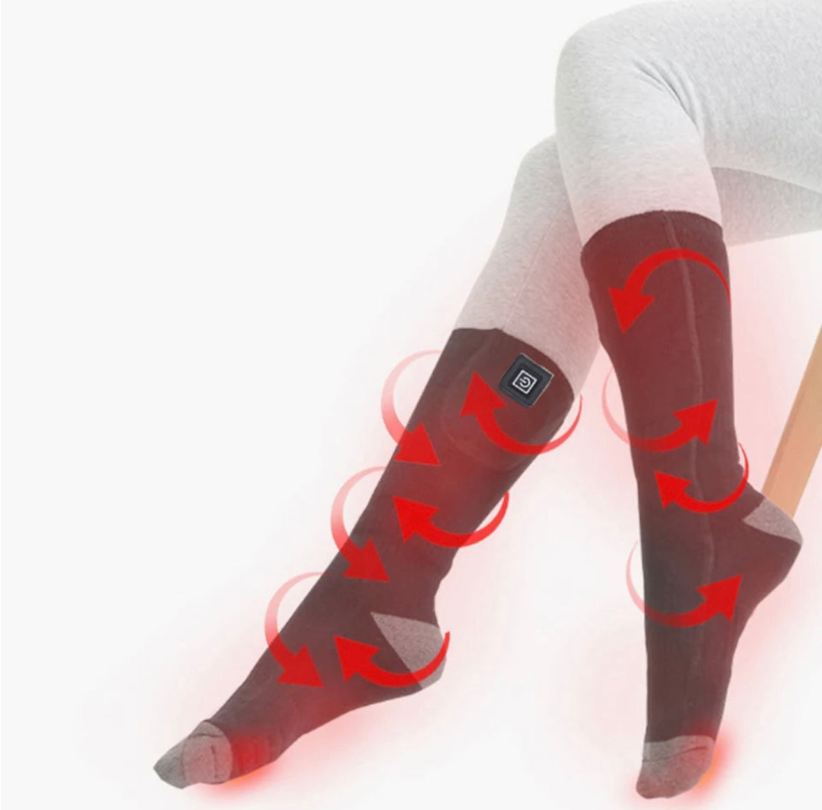 Chaussette chauffante à piles