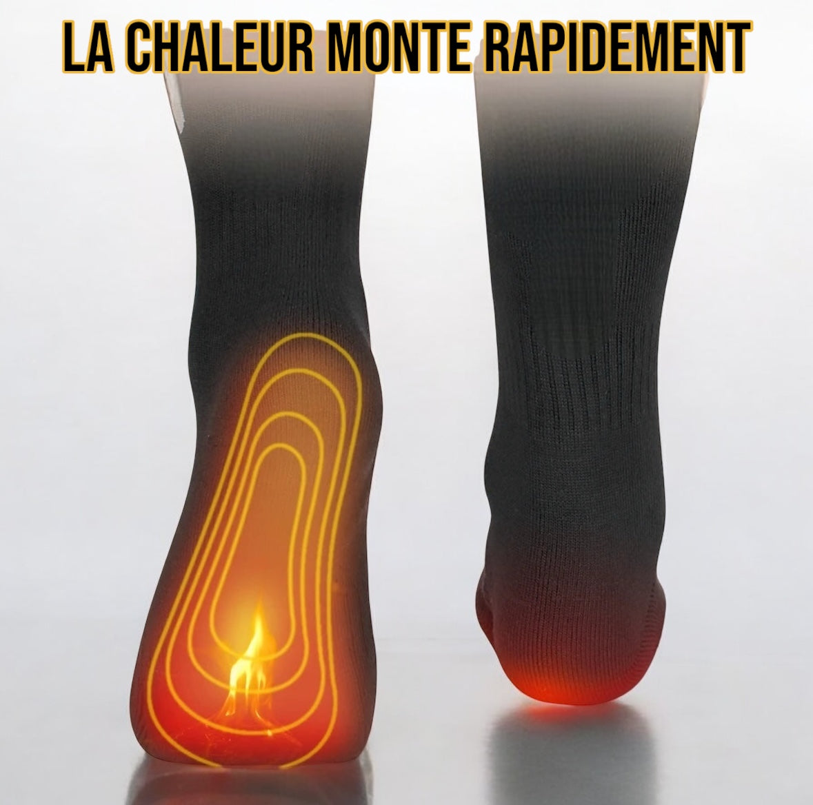 Chaussette chauffante à piles