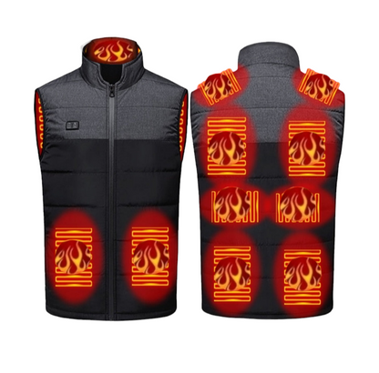 Restez au chaud - Gilet chauffant gris Veste chauffante polaire travaux d'extérieur homme