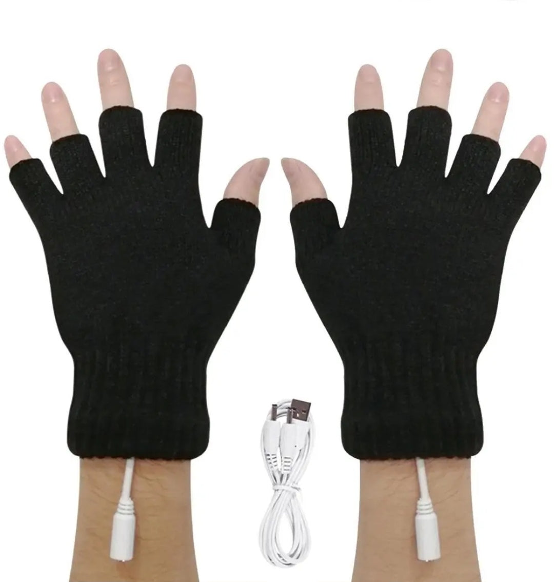 Restez au chaud - Mitaine chauffante USB Gants chauffant noir